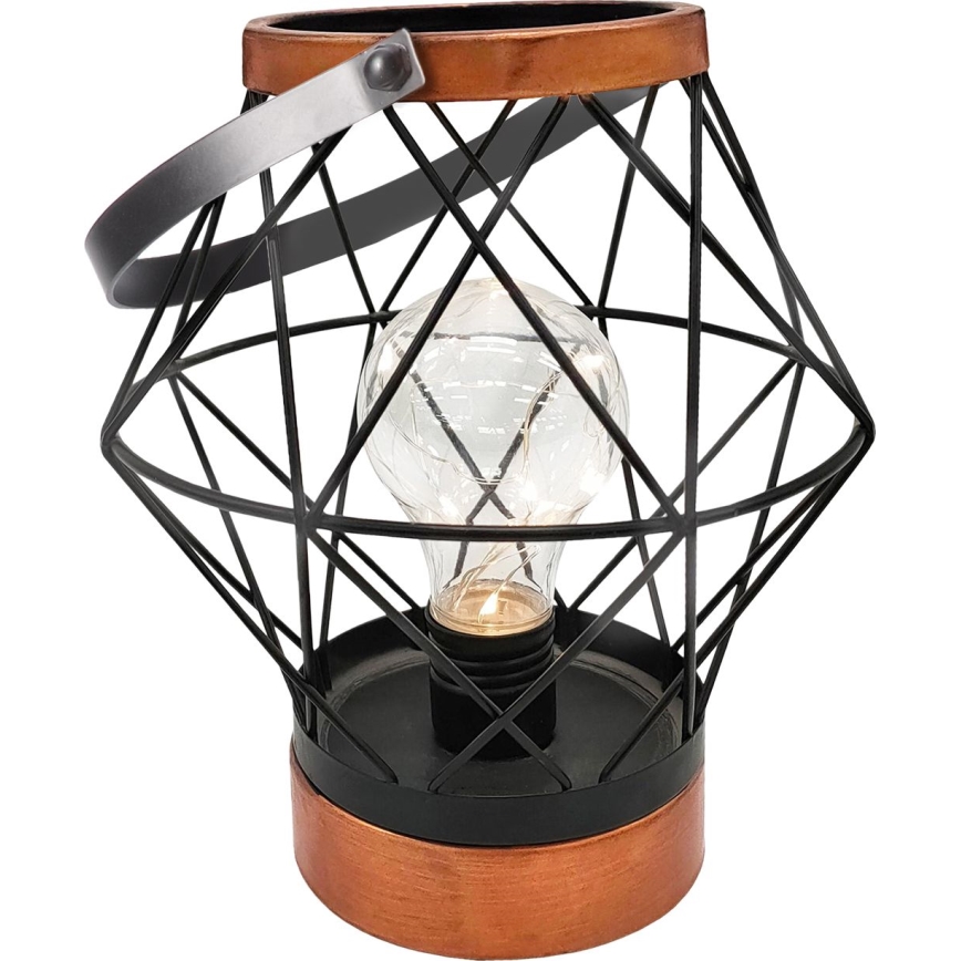 LED Dekorativna stolna lampa LED/3xAA crna/bakar