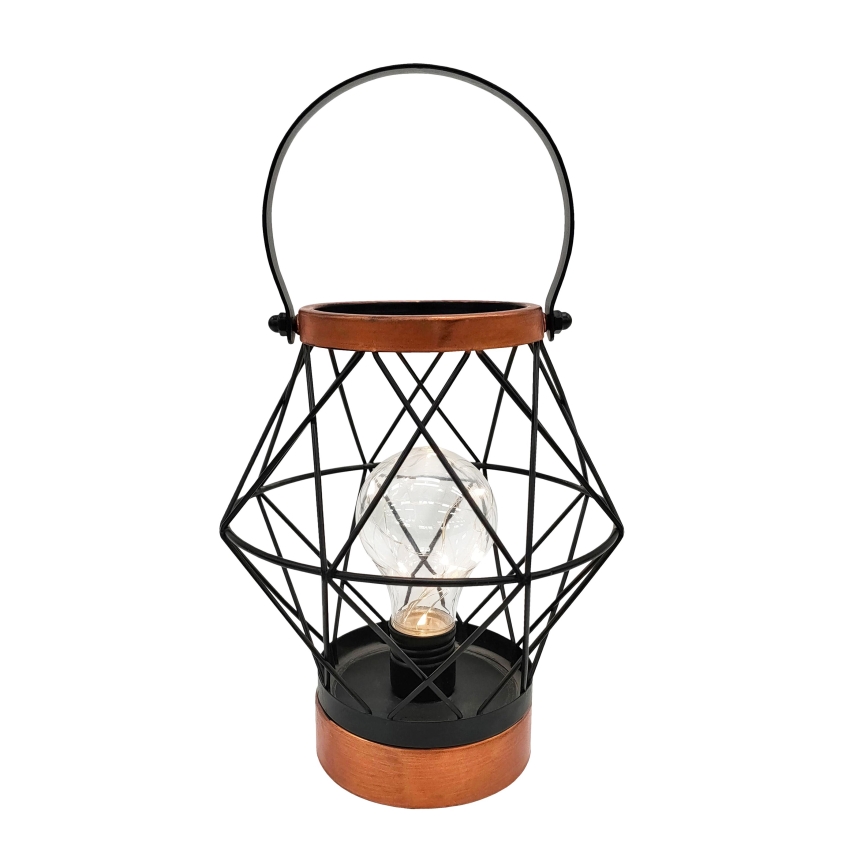 LED Dekorativna stolna lampa LED/3xAA crna/bakar