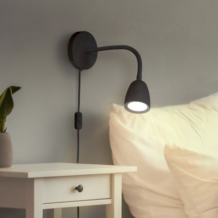 LED Prigušiva zidna lampica LED/4W/230V crna