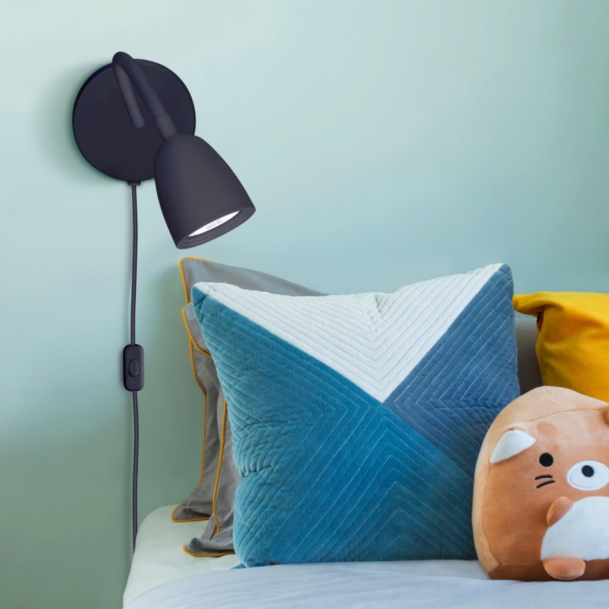 LED Zidna lampa s mogućnošću prigušivanja LED/4W/230V crna