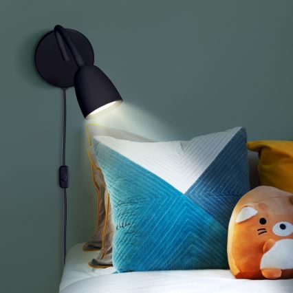 LED Zidna lampa s mogućnošću prigušivanja LED/4W/230V crna