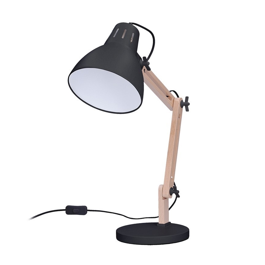 Stolna lampa FALUN 1xE27/25W/230V crna/hrast