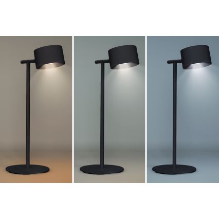 LED Prigušiva dodirna punjiva lampa 3u1 LED/4W/2000 mAh 3000/4000/6500K crna
