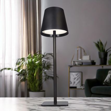 LED punjiva dodirna stolna lampa LUCCA s mogućnošću prigušivanja LED/3,7V 3000/4000/6500K 2000 mAh crna