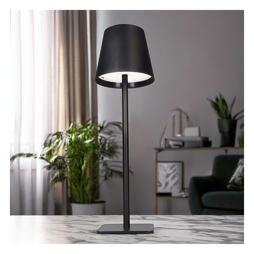 LED punjiva dodirna stolna lampa LUCCA s mogućnošću prigušivanja LED/3,7V 3000/4000/6500K 2000 mAh crna