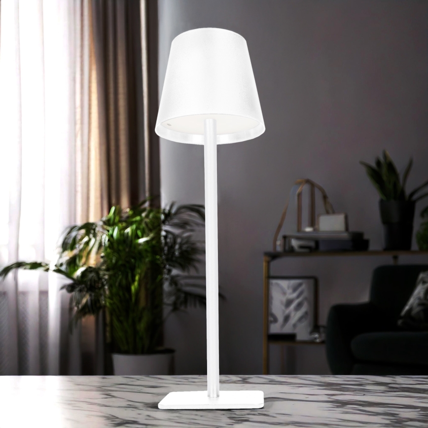 LED stolna lampa LUCCA s prigušivanjem, punjiva i s dodirnim upravljanjem LED/3,7V 3000/4000/6500K 2000 mAh bijela