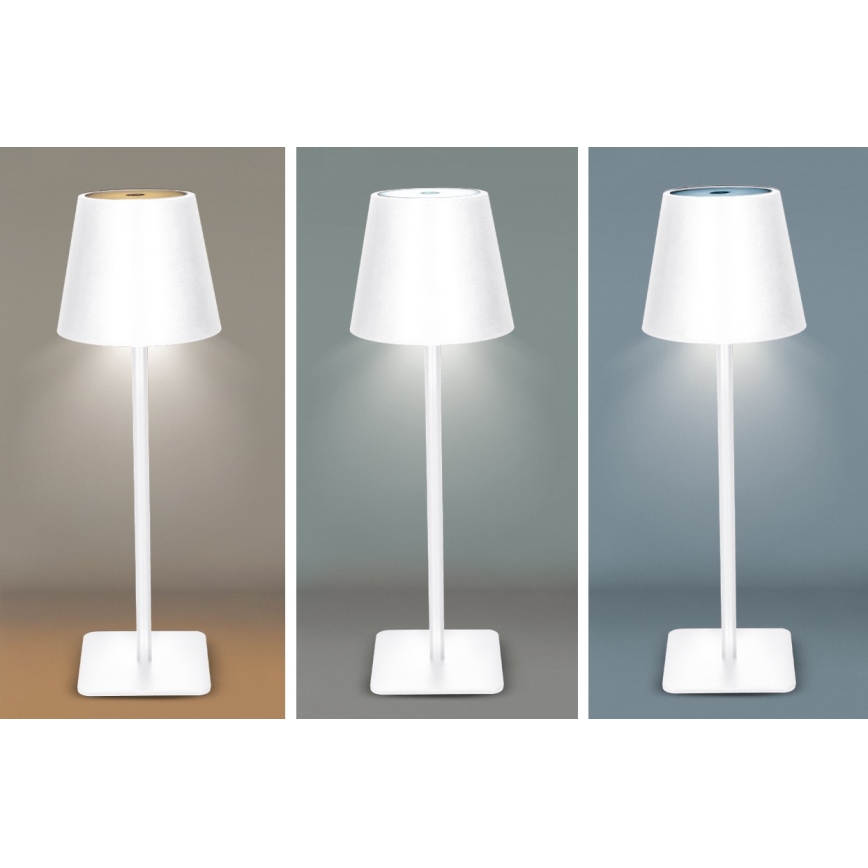 LED stolna lampa LUCCA s prigušivanjem, punjiva i s dodirnim upravljanjem LED/3,7V 3000/4000/6500K 2000 mAh bijela