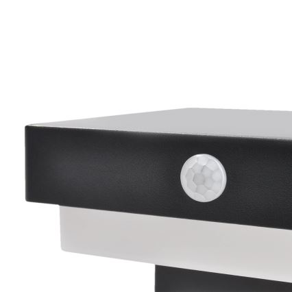 LED Solarna zidna svjetiljka sa senzorom za pokret i dan/noć PALERMO LED/5W/2000 mAh IP54 crna