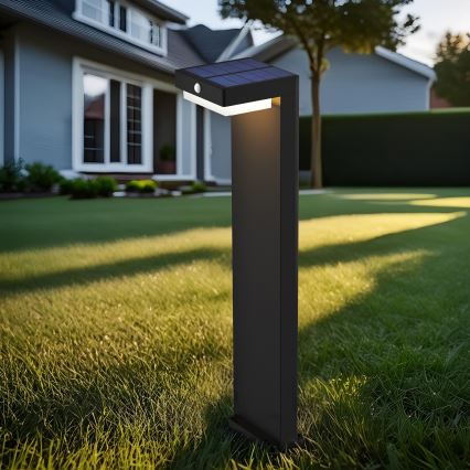 LED Solarna lampa sa senzorom za pokret i dan/noć PALERMO LED/5W/2000 mAh IP54 crna