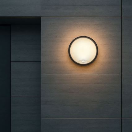 LED vanjsko zidno svjetlo sa senzorom 2u1 LED/20W/230V 3000/4000/6500K IP65 prom. 22 cm
