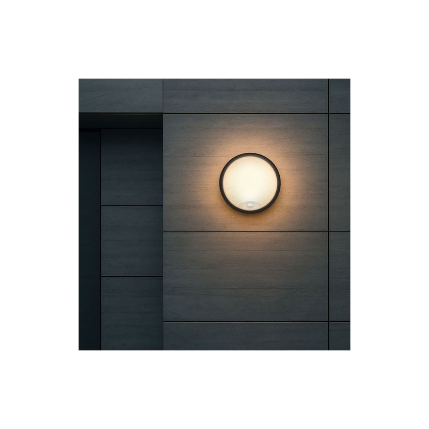 LED vanjsko zidno svjetlo sa senzorom 2u1 LED/20W/230V 3000/4000/6500K IP65 prom. 22 cm