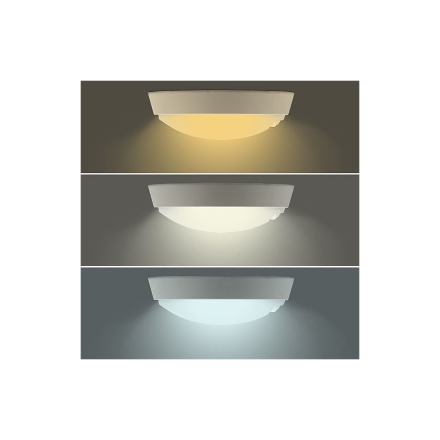 LED vanjsko zidno svjetlo sa senzorom 2u1 LED/20W/230V 3000/4000/6500K IP65 prom. 22 cm