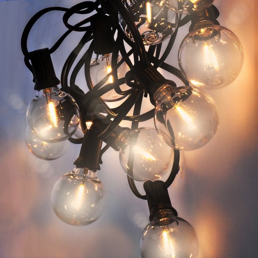 LED vanjski dekorativni niz GIRLANDA 25xE12 20m IP44 topla bijela