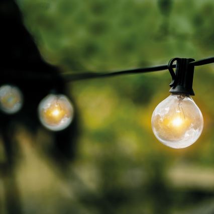 LED vanjski dekorativni niz GIRLANDA 25xE12 20m IP44 topla bijela