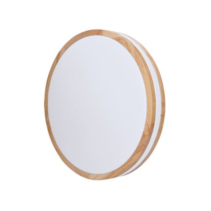 LED Prigušiva stropna svjetiljka WOODY LED/48W/230V 3000-6500K hrast pr. 38 cm + daljinski upravljač