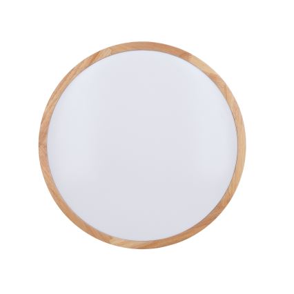 LED Dimmabilna stropna svjetiljka WOODY LED/48W/230V 3000-6500K hrast promjer 38 cm + daljinski upravljač