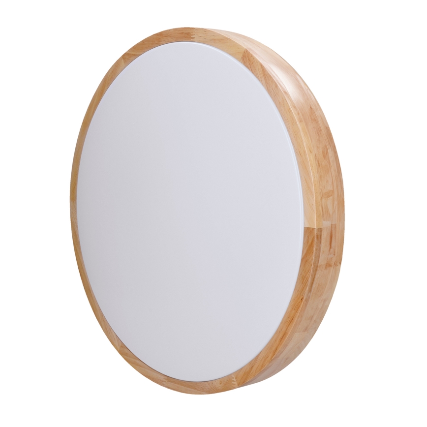 LED Prigušiva stropna svjetiljka SOLID OAK LED/48W/230V 3000-6500K hrast pr. 39 cm + daljinski upravljač