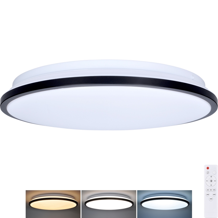 LED Prigušiva stropna svjetiljka JAMIL LED/48W/230V 3000-6500K crna + daljinski upravljač