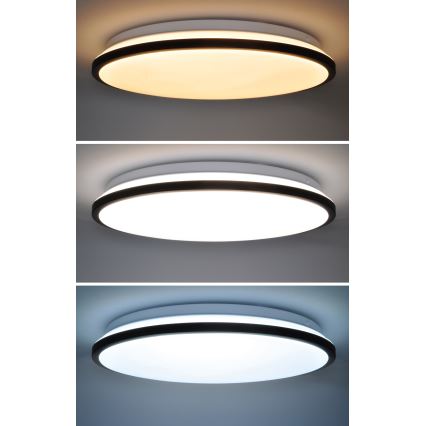 LED Prigušiva stropna svjetiljka JAMIL LED/48W/230V 3000-6500K crna + daljinski upravljač