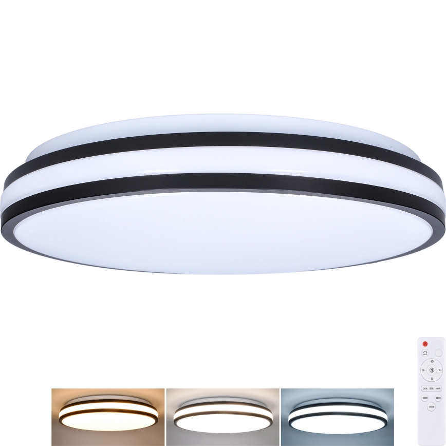 LED Prigušiva stropna svjetiljka LASKOS LED/48W/230V 3000-6500K crna + daljinski upravljač