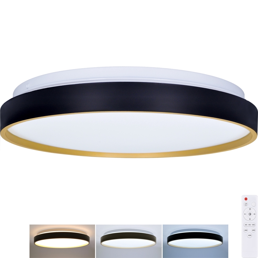 LED Prigušiva stropna svjetiljka CALA LED/48W/230V 3000-6500K crna/zlatna + daljinski upravljač