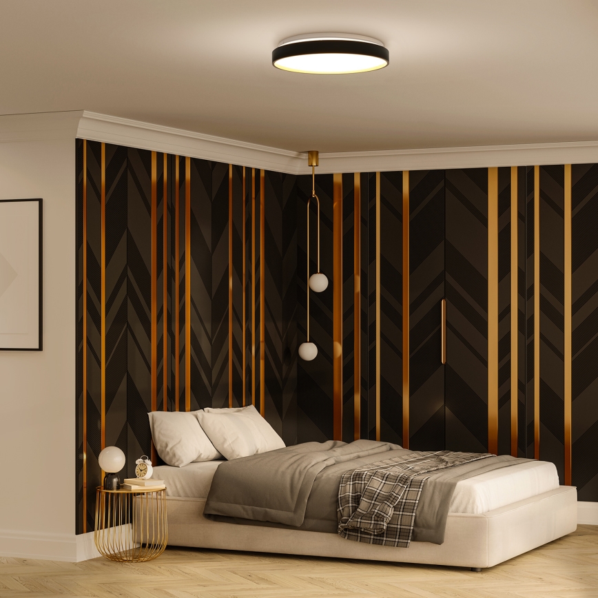 LED Prigušiva stropna svjetiljka CALA LED/48W/230V 3000-6500K crna/zlatna + daljinski upravljač