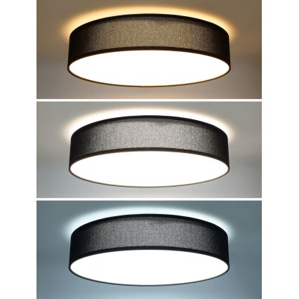 LED Prigušiva stropna svjetiljka PENLEY LED/48W/230V 3000-6500K pr.40 cm crna + daljinski upravljač