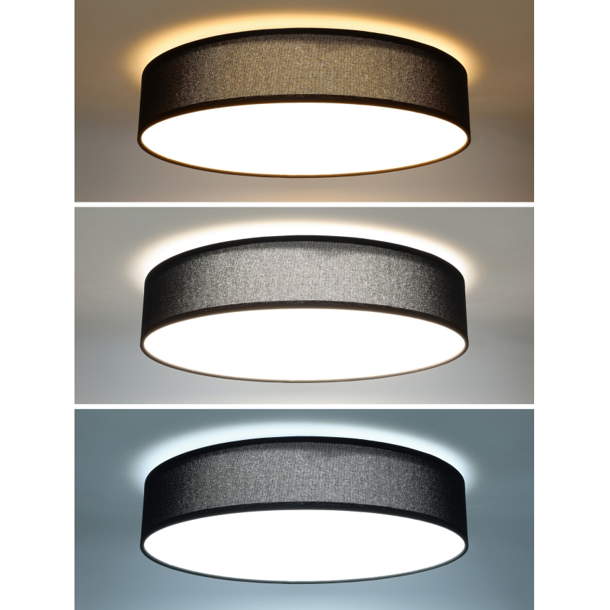LED Prigušiva stropna svjetiljka PENLEY LED/48W/230V 3000-6500K pr.40 cm crna + daljinski upravljač