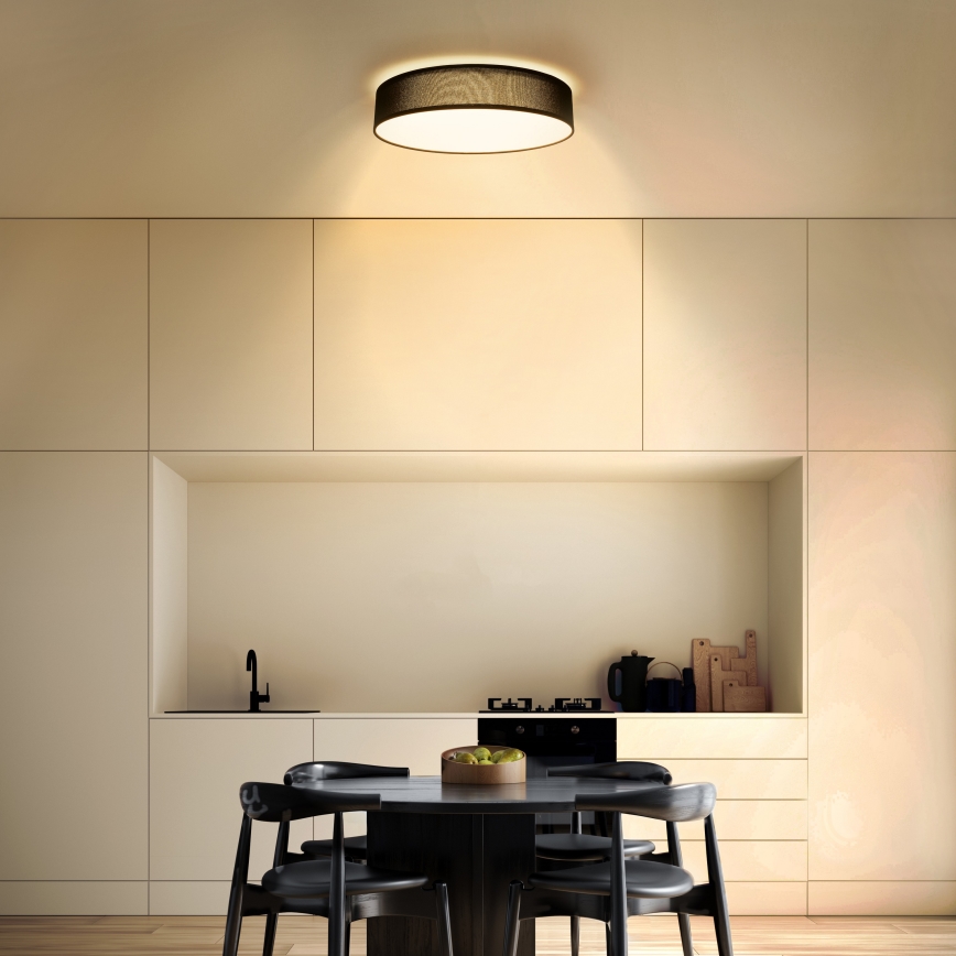 LED Prigušiva stropna svjetiljka PENLEY LED/48W/230V 3000-6500K pr.40 cm crna + daljinski upravljač