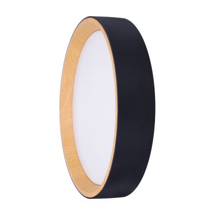LED Prigušiva stropna svjetiljka LARIOS LED/48W/230V 3000-6500K pr.39 cm crna + daljinski upravljač