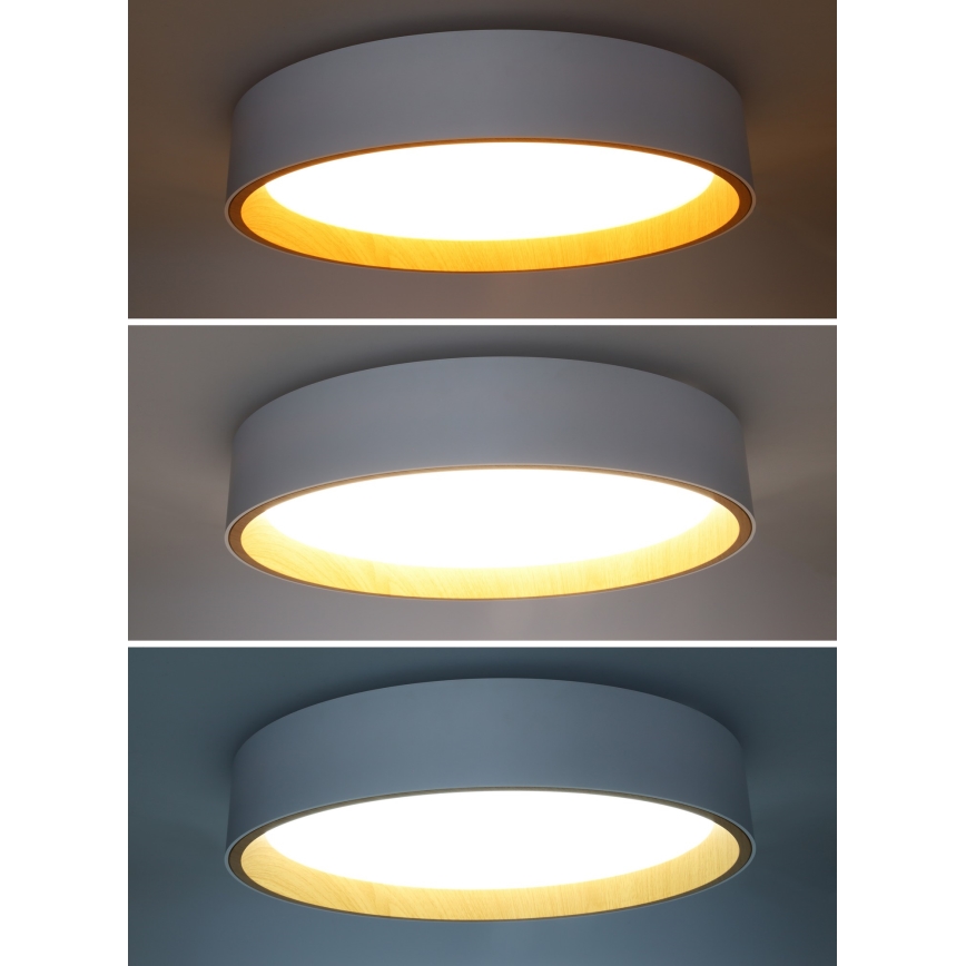 LED Prigušiva stropna svjetiljka LARIOS LED/48W/230V 3000-6500K pr.39 cm bílá+ daljinski upravljač