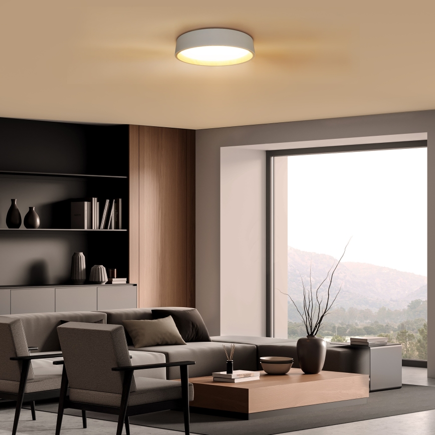 LED Prigušiva stropna svjetiljka LARIOS LED/48W/230V 3000-6500K pr.39 cm bílá+ daljinski upravljač