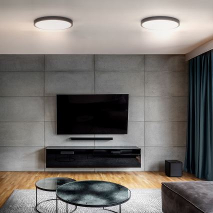 LED Prigušiva stropna svjetiljka ESTELA LED/36W/230V pr.30 cm crna + daljinski upravljač