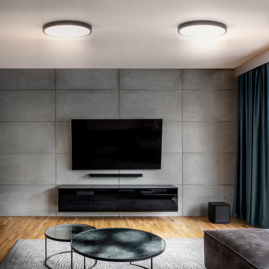 LED Prigušiva stropna svjetiljka ESTELA LED/36W/230V pr.30 cm crna + daljinski upravljač