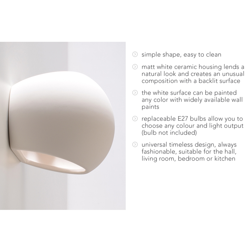 Zidna svjetiljka GLOBE 1xE27/60W/230V bijela