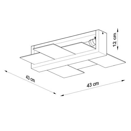 Stropna svjetiljka FENIKS 2 2xE27/60W/230V breza/bukva/bijela