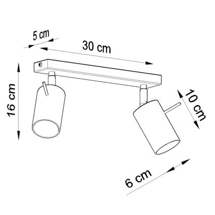 Reflektorska svjetiljka RING 2 2xGU10/10W/230V bijela