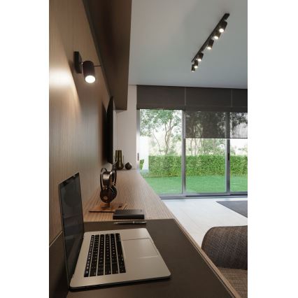 Zidna reflektorska svjetiljka RING 1xGU10/10W/230V crna