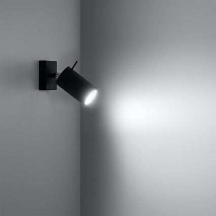 Zidna reflektorska svjetiljka RING 1xGU10/10W/230V crna
