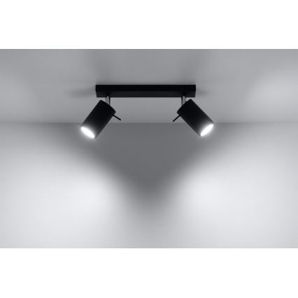 Reflektorska svjetiljka RING 2 2xGU10/10W/230V crna