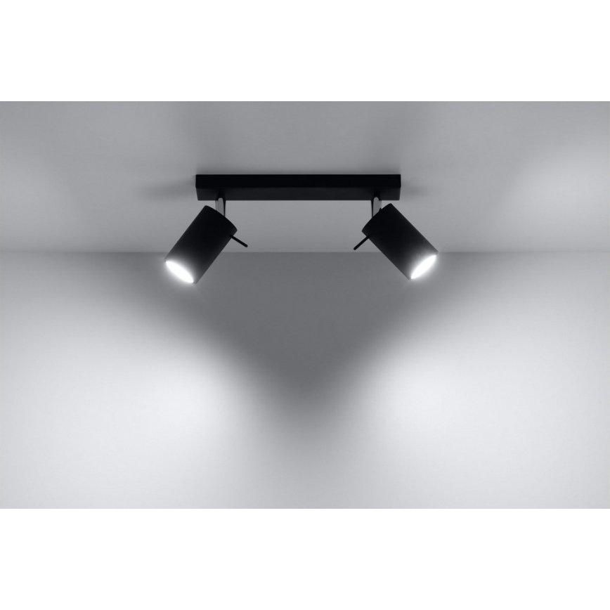Reflektorska svjetiljka RING 2 2xGU10/10W/230V crna