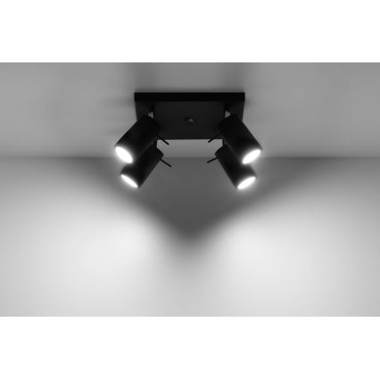 Reflektorska svjetiljka RING 4 4xGU10/10W/230V crna