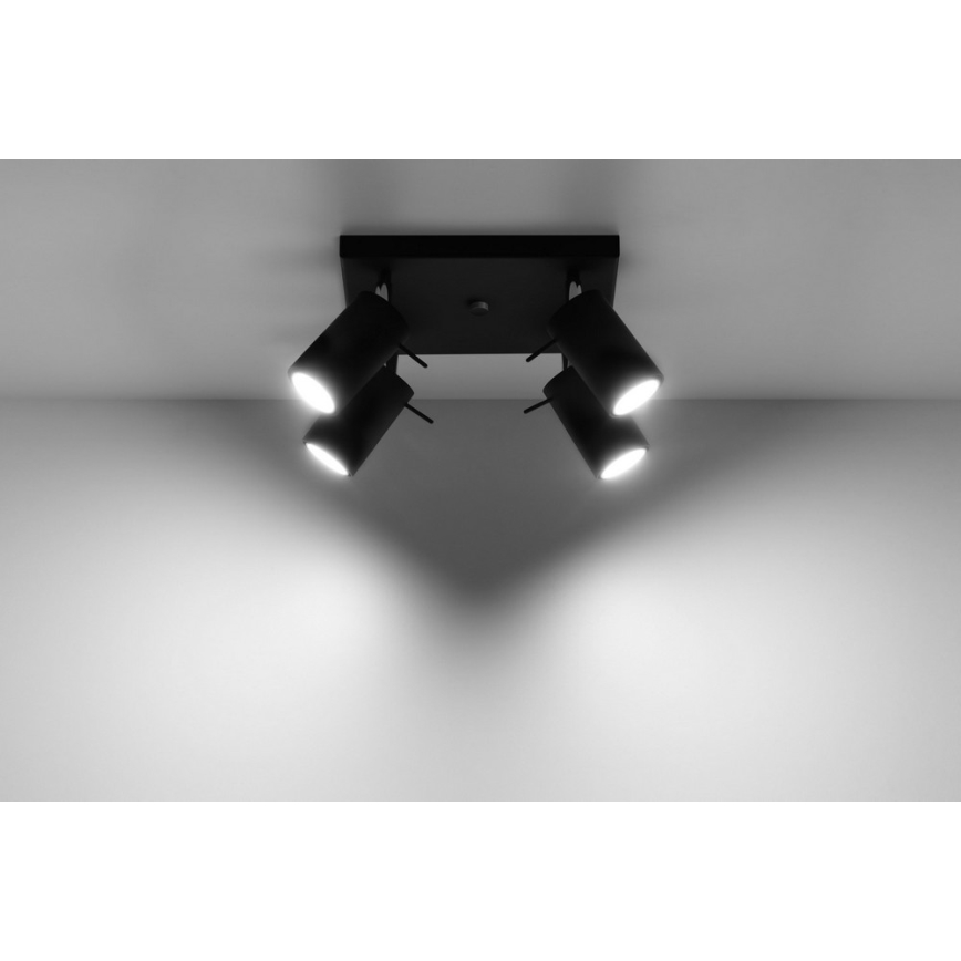 Reflektorska svjetiljka RING 4 4xGU10/10W/230V crna