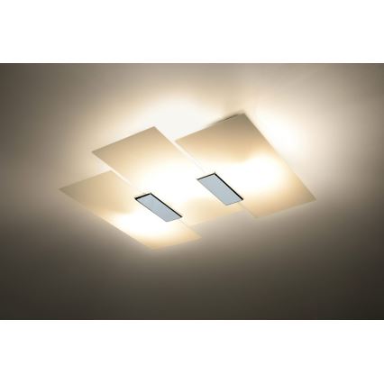 Stropna svjetiljka FABIANO 3xE27/60W/230V bijela/sjajni krom