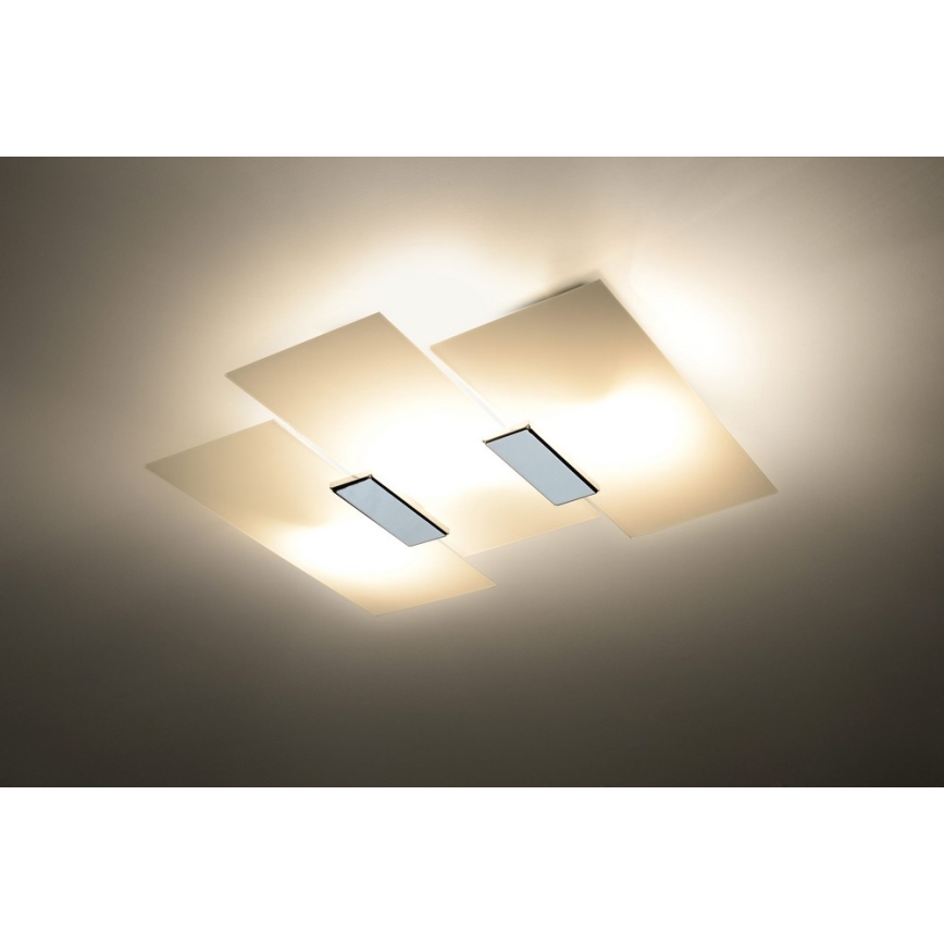 Stropna svjetiljka FABIANO 3xE27/60W/230V bijela/sjajni krom