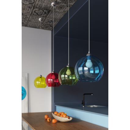 Luster na sajli BALL 1xE27/15W/230V Ø 30 cm proziran/sjajni krom