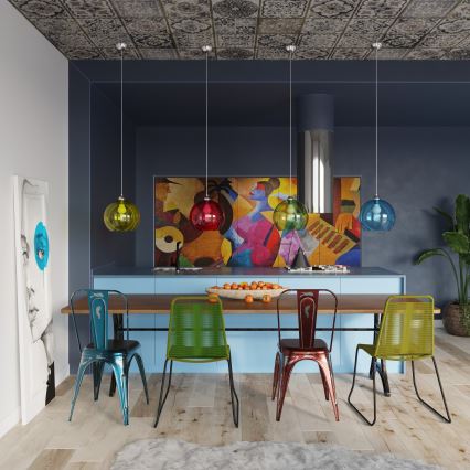 Visilica na sajli BALL 1xE27/15W/230V Ø 30 cm bijela