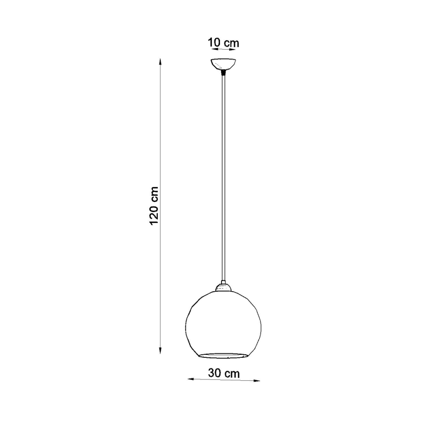 Luster na kabelu BALL 1xE27/15W/230V Ø 30 cm bijela/sjajni krom