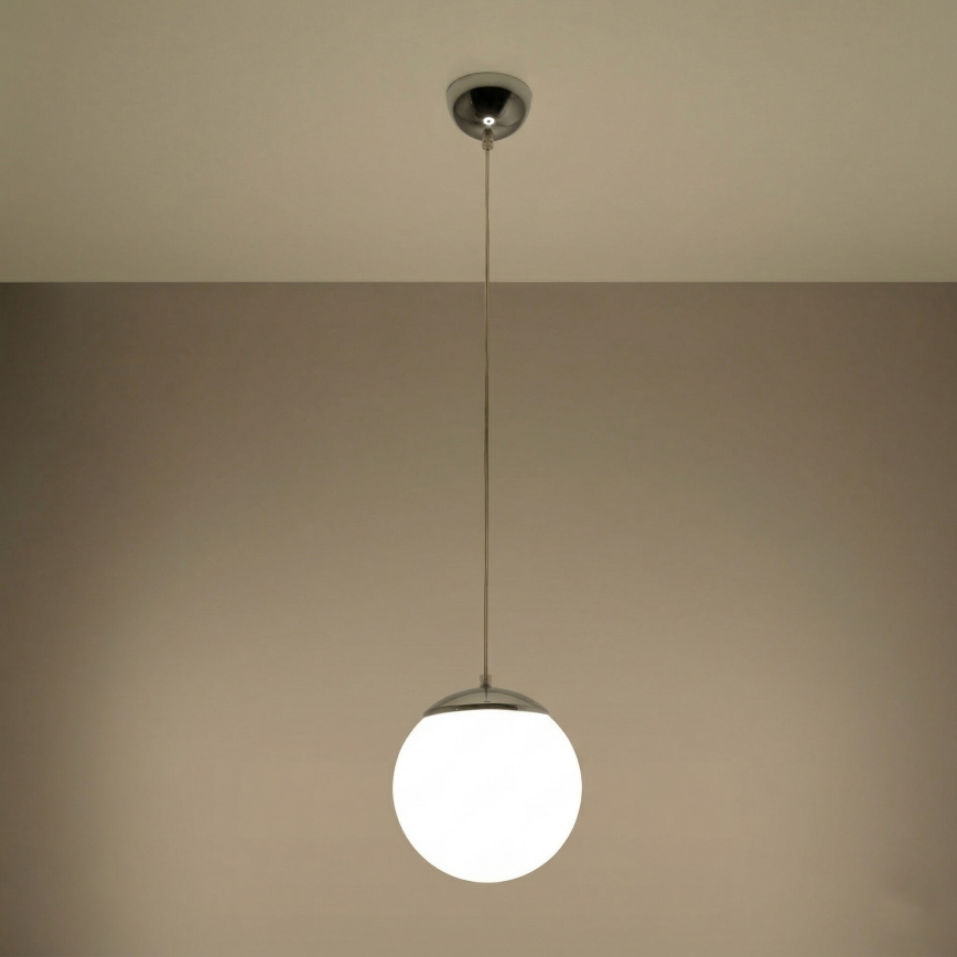 Luster na sajli UGO 1xE27/15W/230V, promjer 20 cm, bijela
