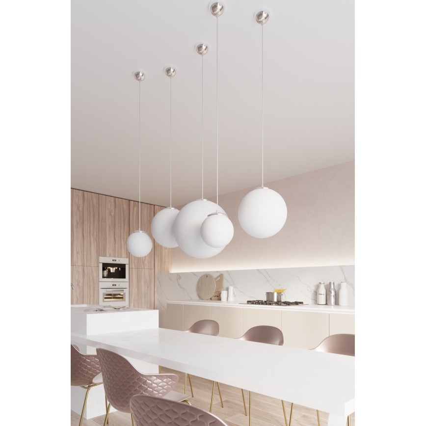 Viseći luster UGO na kabelu 1xE27/15W/230V Ø 40 cm bijela/sjajni krom